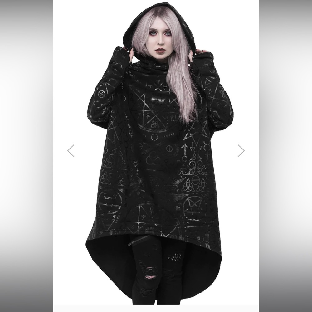 Killstar Occult Unisex Long Pullover Hoodie | Small